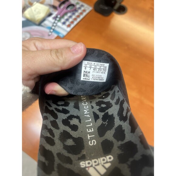 New‎ adidas Stella-Lette Stella McCartney Slides Sandals Leopard Black Women\'s